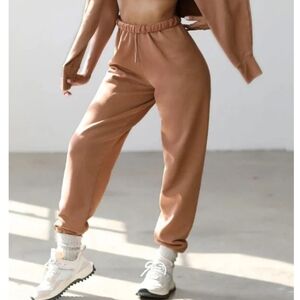 Joah Brown Oversized French Terry Tan Sweatpants Joggers
